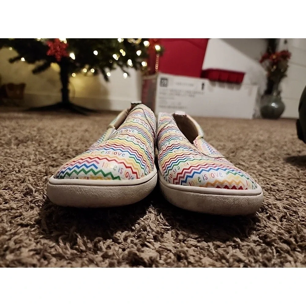 Monkey Feet Womens 7.5 shoes. Love Is Love. Rainbow‎